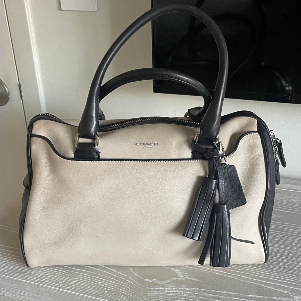 Coach Legacy Two Tone Black/Mushroom Satchel 25807